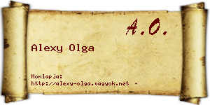 Alexy Olga névjegykártya